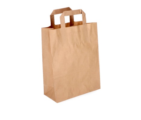 FLAT-3: 260 x 120 x 350 mm paper bag with flat paper handles 1