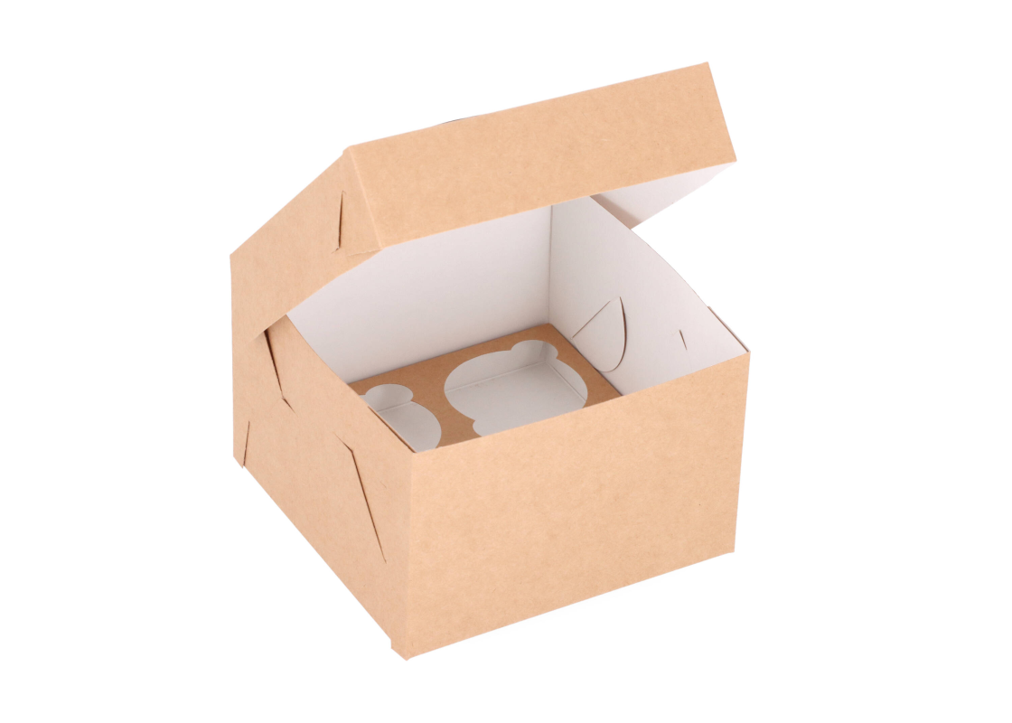 KEK-4: 150 x 150 x 100 mm<br>Box for 4 cupcakes 1