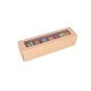 MAC-1/B: 200 x 50 x 50 mm, Brown color box for sweets and macarons cookies  with transparent window(10pcs) 3