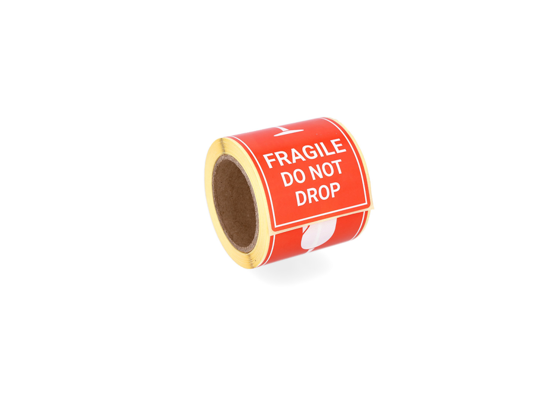 LIP-FRA/S<br>50 mm x 100 mm įspėjamieji lipdukai FRAGILE (Dūžta)<br>100 vnt. 2