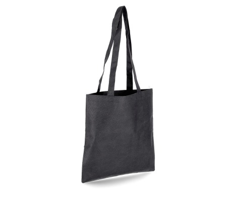 MMK-2:  Black 400 x 450 mm non-woven bag with crossed handle 1