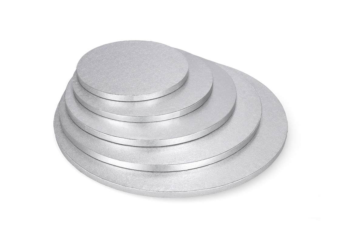 PD-SI/25: 250 mm, 1 pc. Thick silver color round cake drum, 12mm 1