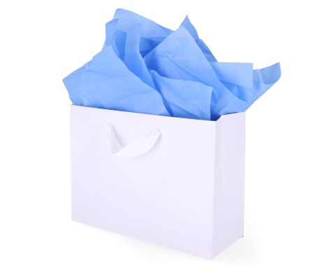 TIS-021: 760 x 500 mm colored tissue paper.<br>Light blue 1