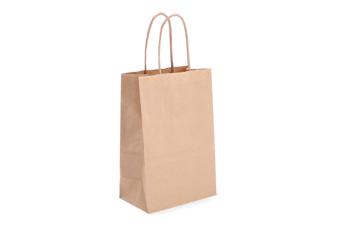 TW-1: 140 x 80 x 210 mm paper bag with twist paper handles 1